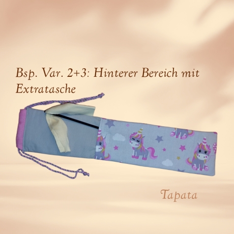 Flötentasche mit Namen, Flötenbeutel - Partyeinhorn