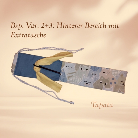 Flötentasche mit Namen, Flötenbeutel - Katzen