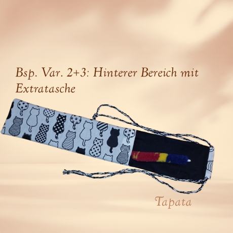 Flötentasche mit Namen, Flötenbeutel - Katzen rosa