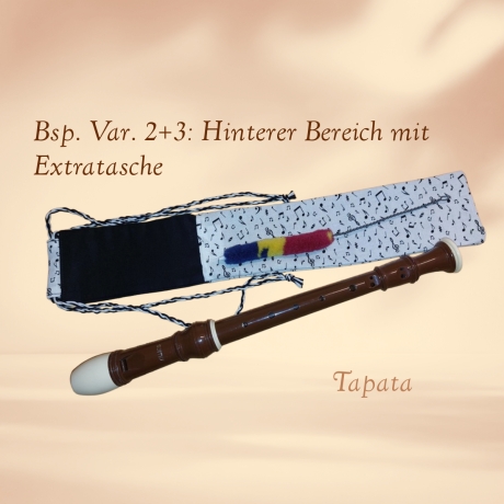 Flötentasche mit Namen, Flötenbeutel - Musik personalisierbar 