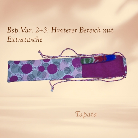 Flötentasche mit Namen, Flötenbeutel - Kreise rot