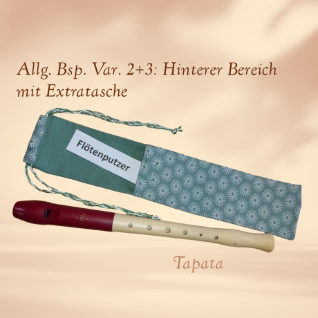 Flötentasche mit Namen, Flötenbeutel - Altlila geometrisch