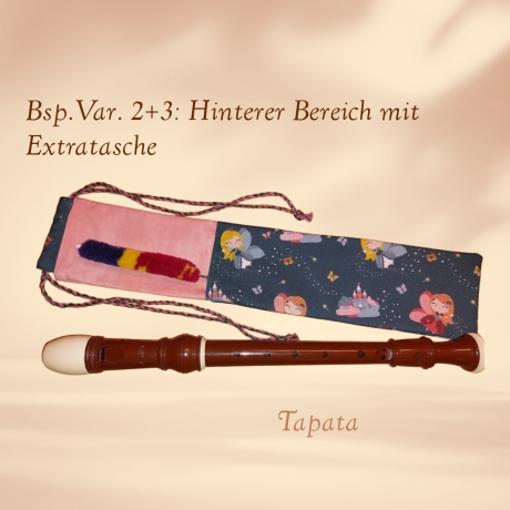 Flötentasche mit Namen, Flötenbeutel - Feen