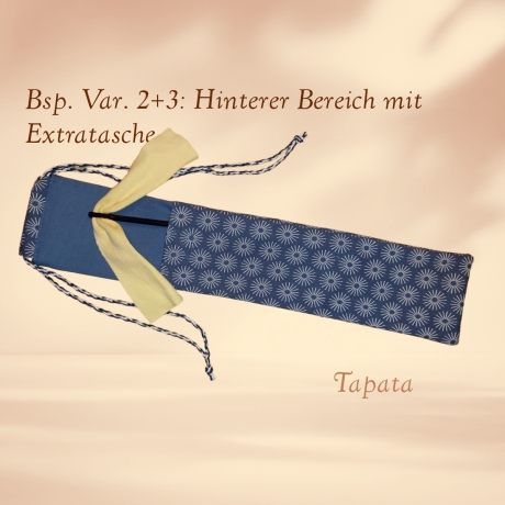Flötentasche mit Namen, Flötenbeutel - Blau Retrokreise