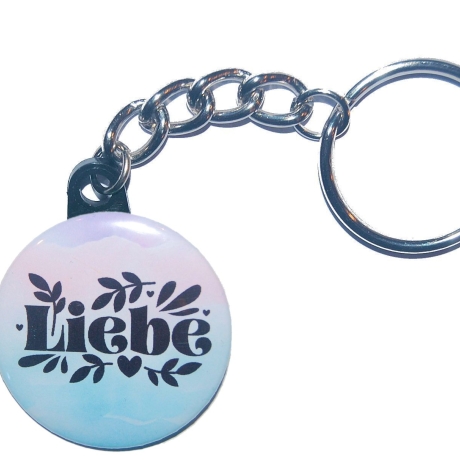Liebesspruch Schlüsselanhänger 25 mm Kette