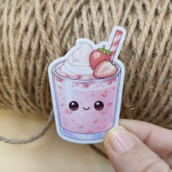 Kawaii Sticker - Erdbeer Milchshake