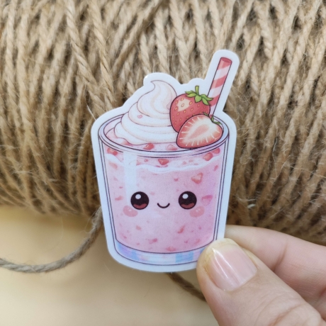 Kawaii Sticker - Erdbeer Milchshake