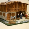 Weihnachtskrippe alpenländischer Stil mit Figuren