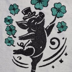 tanzendes Glücksschwein 1 - 10,4 x 14,3 cm