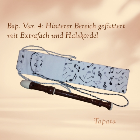 Flötentasche mit Namen, Flötenbeutel - Musik personalisierbar 