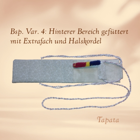 Flötentasche mit Namen, Flötenbeutel - braun geometrisch