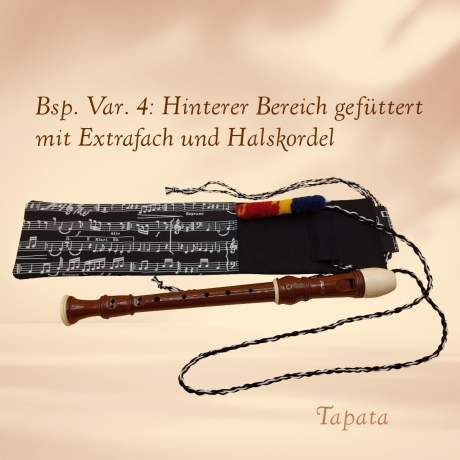 Flötentasche mit Namen, Flötenbeutel - Musik