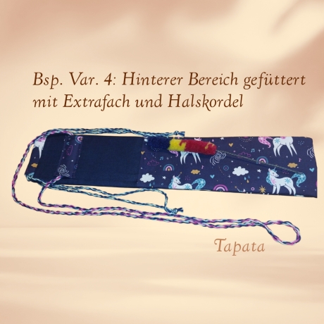 Flötentasche mit Namen, Flötenbeutel - Einhörner blau