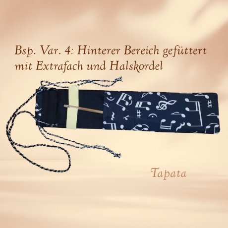 Flötentasche mit Namen, Flötenbeutel - Musik personalisierbar 