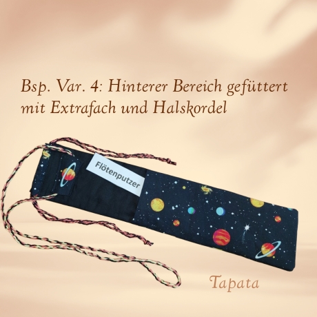 Flötentasche mit Namen, Flötenbeutel - Weltall personalisierbar 
