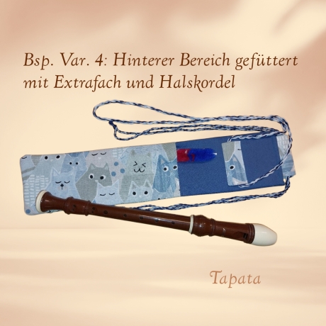 Flötentasche mit Namen, Flötenbeutel - Katzen