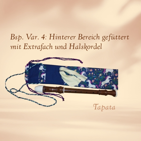 Flötentasche mit Namen, Flötenbeutel - Einhörner