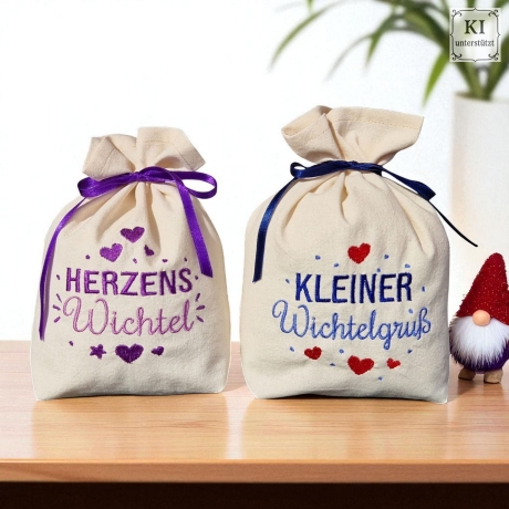 Stickdateien Wichtelliebe inkl. ITH-Anhänger & Teelichthüllen