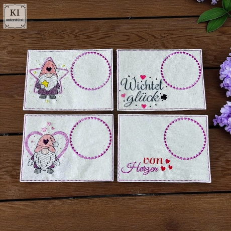 Stickdateien Wichtelliebe inkl. ITH-Anhänger & Teelichthüllen