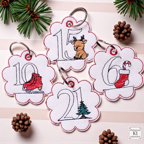 0042 –  Stickdateien Adventskalenderzahlen mit und ohne ITH