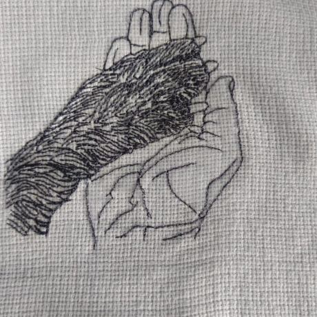 leg deine Pfote in meine Hand - Motiv 4 - 20x20 