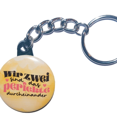 Liebesspruch Schlüsselanhänger 25 mm Kette