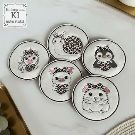 0055 – Stickdateien Leo Tiere  inkl. ITH Anhänger