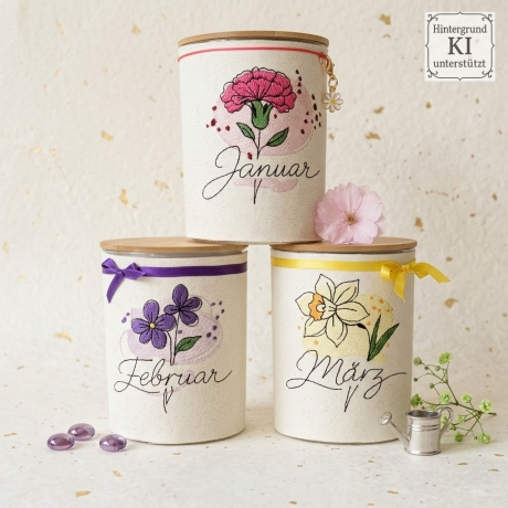 0056- Stickdateien Jahresblumen inkl. ITH