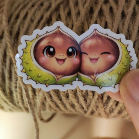 Kawaii Sticker - Kastanienpärchen