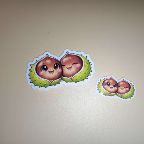 Kawaii Sticker - Kastanienpärchen