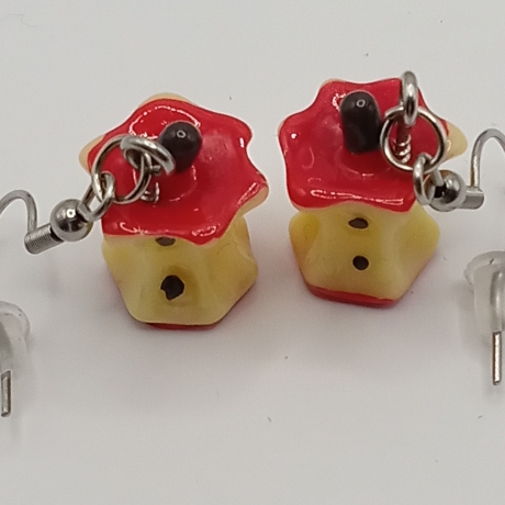 angebissene Äpfel rot Ohrhänger Ohrringe Modeschmuck