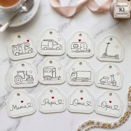 0062 Stickdateien ITH Schlüsselanhänger – 29 Motiv – 108 Dateien