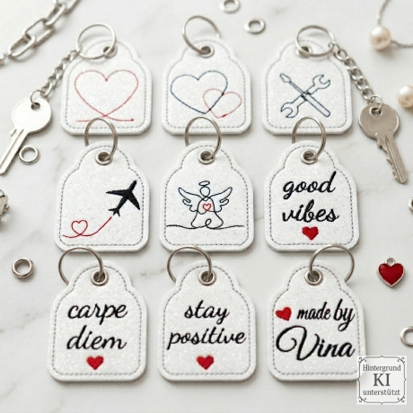 0062 Stickdateien ITH Schlüsselanhänger – 29 Motiv – 108 Dateien