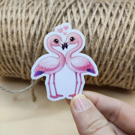 Kawaii Sticker – Valentinstag Flamingo - Paar