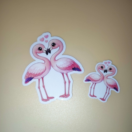 Kawaii Sticker – Valentinstag Flamingo - Paar