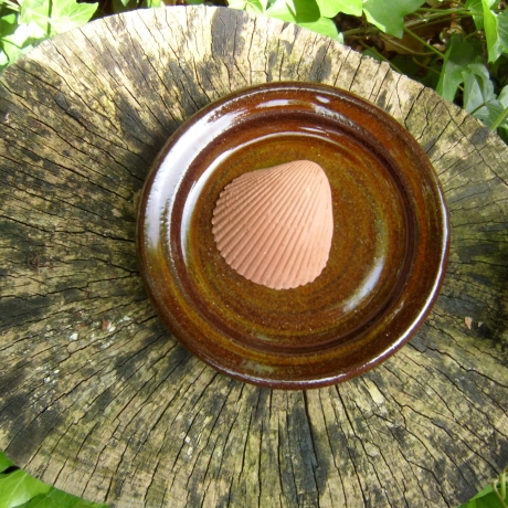 Keramik - Duftmuschel-Teller; 2-tlg.