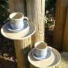 Keramik Tasse mit Unterteller und Teller