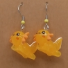 süße Axolotl gelb orange Ohrhänger Ohrringe Modeschmuck