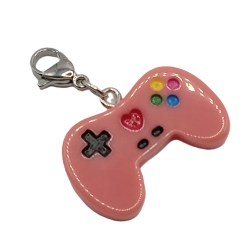 Controller Charm Clip Anhänger Bettelarmband Gamer rot rosa