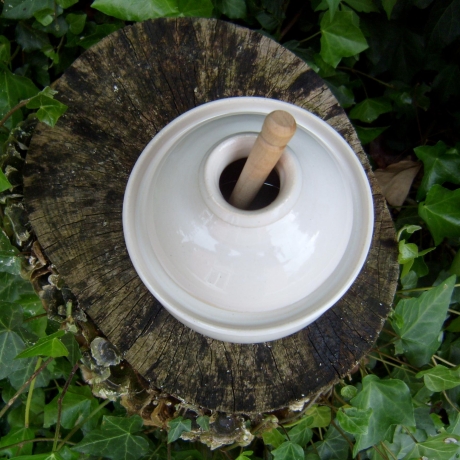 Keramik - Honigtopf mit Honigöffel; 3-tlg.