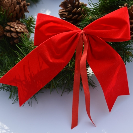5 x rote Weihnachtsschleifen, Dekoschleife Aussen und Innen