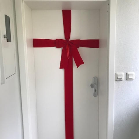 Schleife Haustüre, Hausübergabe, Eröffnung, Weihnachts Türdeko,