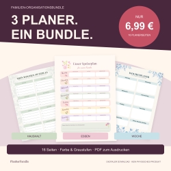 Familienplaner Bundle PDF | Essens-, Wochen- & Haushaltsplaner