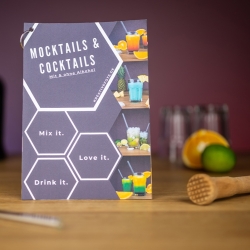 Cocktailkarte zum Ausdrucken mit & ohne Alkohol, für Familien
