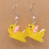süße Axolotl gelb rosa Ohrhänger Ohrringe Modeschmuck