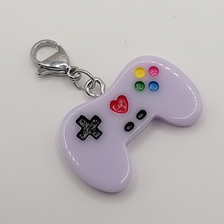 cooler Gamer Controller lila Clip Anhänger Bettelarmband Kinder