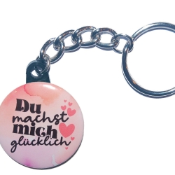 Liebesspruch Schlüsselanhänger 25 mm Kette