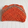 Dreiecktuch Orange in Lochmuster handgestrickt ca 45 x 200 cm