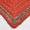 Dreiecktuch Orange in Lochmuster handgestrickt ca 45 x 200 cm