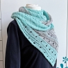 Dreiecktuch Mintgrün in Lochmuster handgestrickt ca 80 x 200 cm